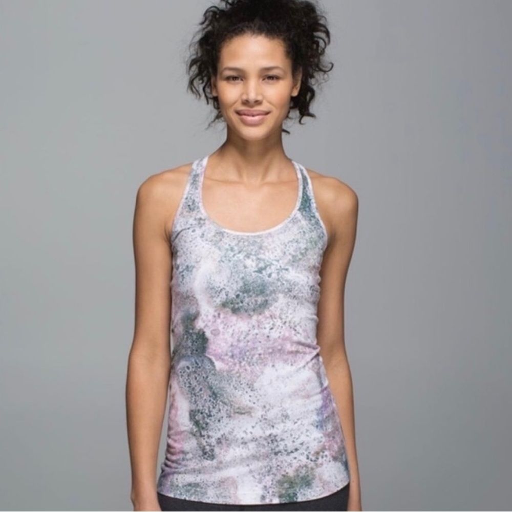 Lululemon Patterned Racerback Tank Top Sz 4